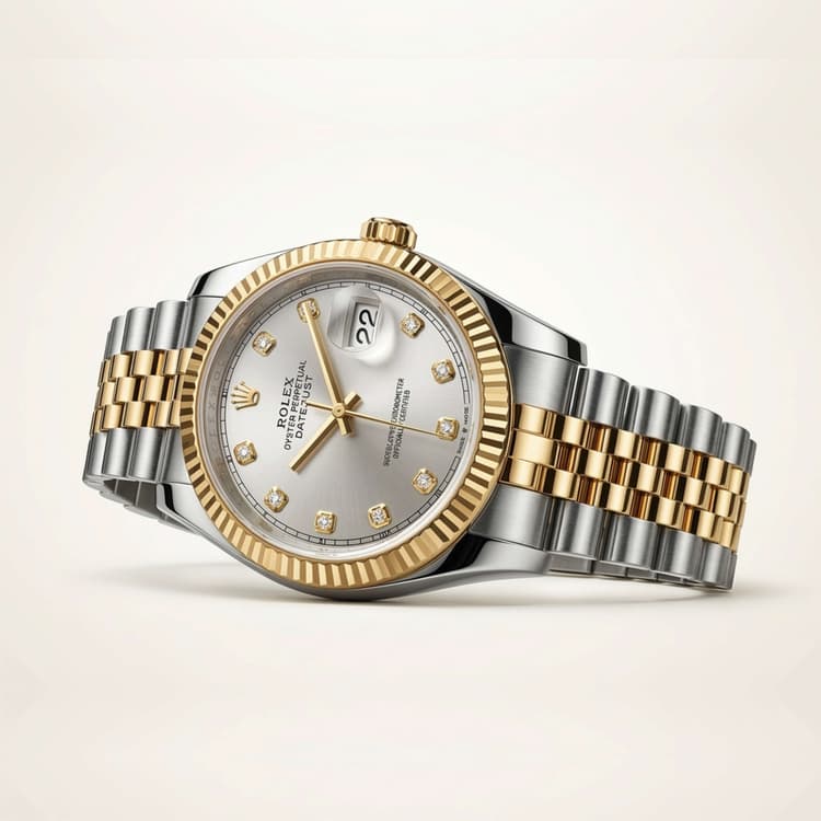 Rolex Datejust Two-Tone Jubilee Watch With Diamond Dial