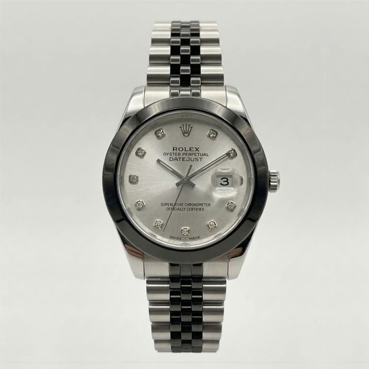 Premium Rolex Datejust Silver Dial Black Two-Tone
