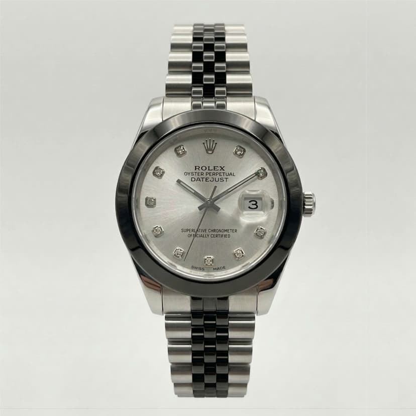 Premium Rolex Datejust Silver Dial Black Two-Tone