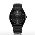 Black watch with 'HOURLY' branding on a white background