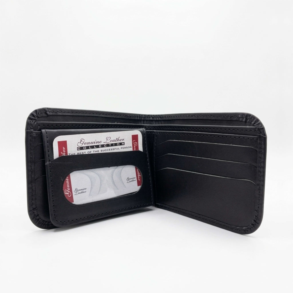 Black Leather wallet on a white background