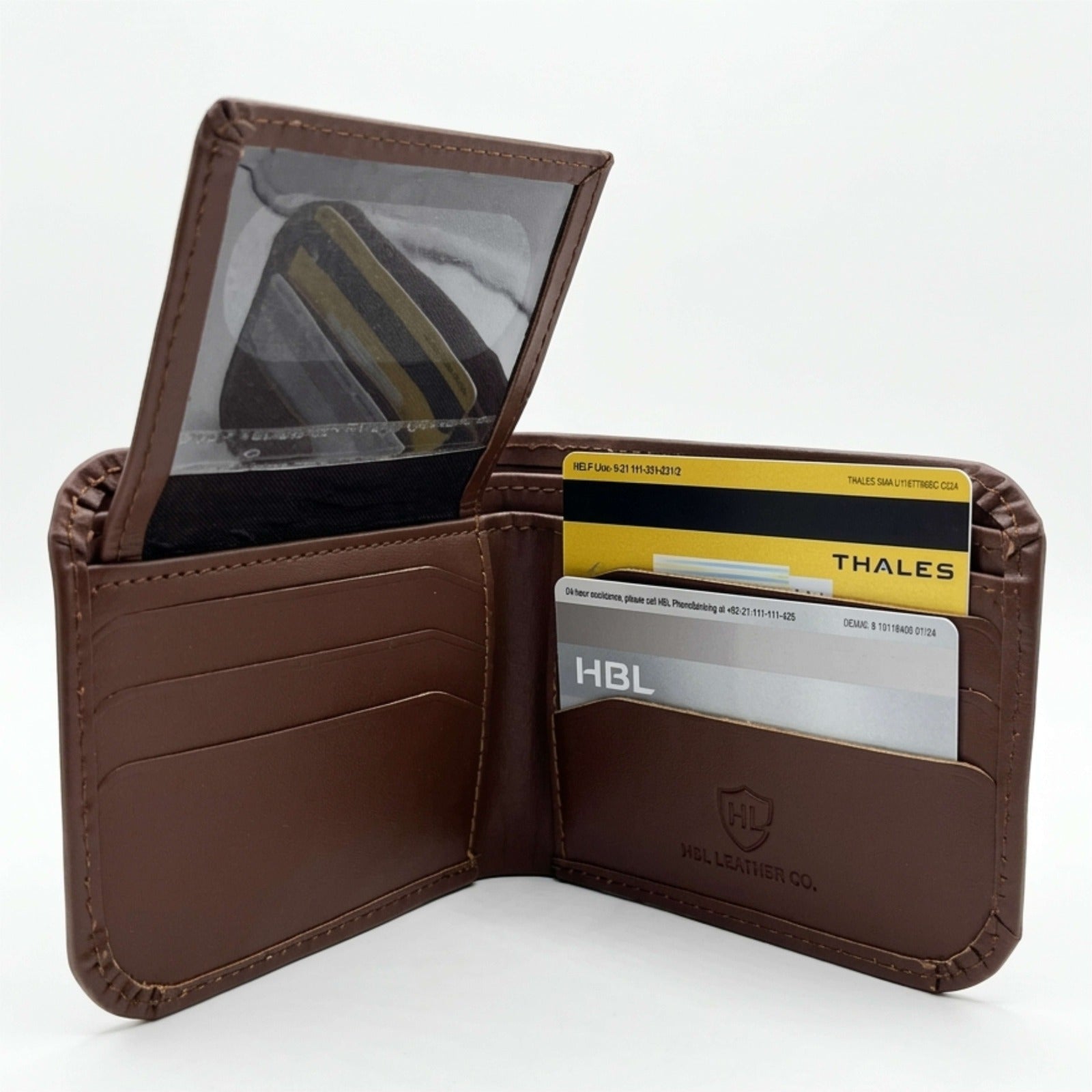 Brown Leather wallet on a white background